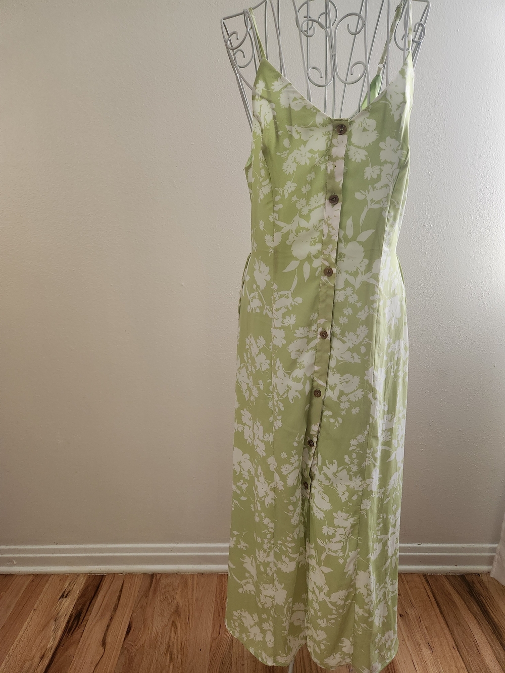 Sienna Sky Light Green Floral Button Front Sundress Size Medium